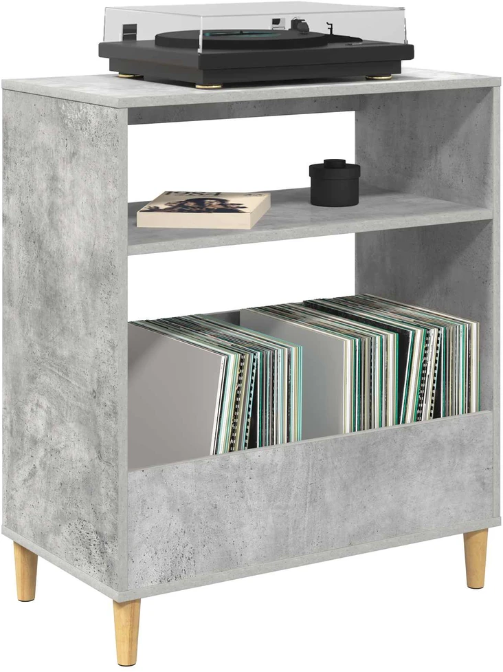 Plokštelių grotuvo stovas Betono pilka 71 x 39,5 x 83 cm