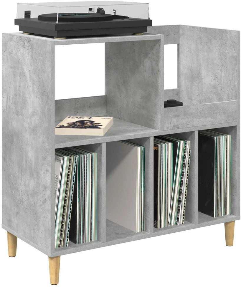Plokštelių grotuvo stovas Betono pilka 82 x 39,5 x 82,5 cm