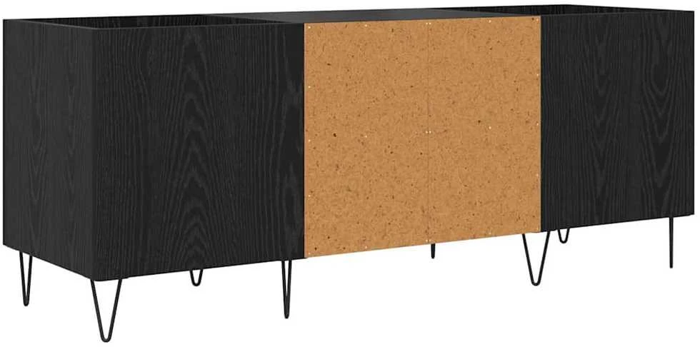 Plokštelių spintelė su lentyna Juodas ąžuolas 121 x 38 x 48 cm