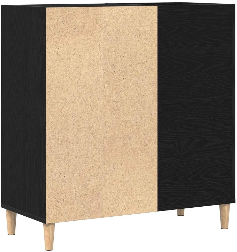 Plokštelių spintelė su lentyna Juodas ąžuolas 84,5 x 38 x 89 cm