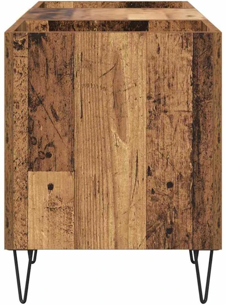 Plokštelių spintelė su lentyna Senovinis medis 121 x 38 x 48 cm