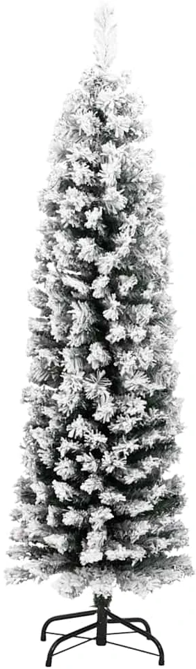 Plona dirbtinė Kalėdų eglutė su sniegu, žalia, 150cm, PVC