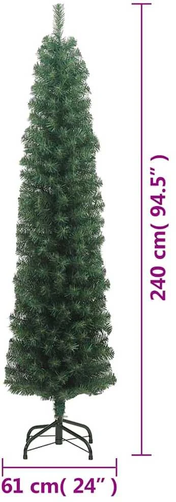 Plona dirbtinė Kalėdų eglutė su stovu, žalia, 240cm, PVC
