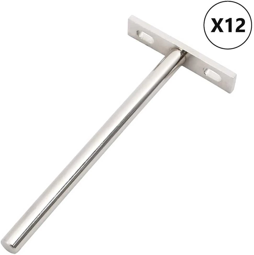 Plūduriuojančių lentynų laikikliai, 12 vnt., Ø10x150 mm, plieno