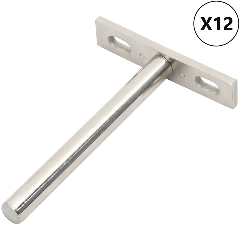 Plūduriuojančių lentynų laikikliai, 12 vnt., Ø10x100 mm, plieno