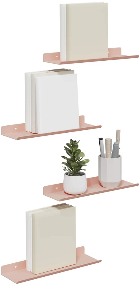 Plūduriuojanti lentyna 4 vnt. Rožinė 30 x 9 x 2,5 cm Plienas