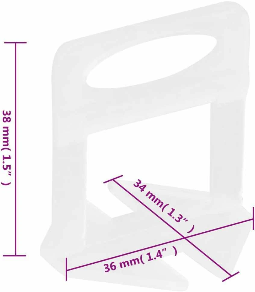 Plytelių lyginimo sistema, 250 pleištų, 500 spaustukų, 1mm