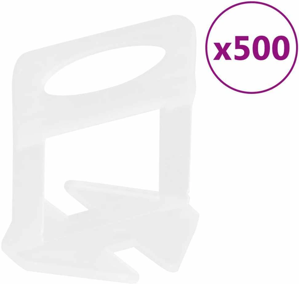 Plytelių lyginimo sistema, 250 pleištų, 500 spaustukų, 1mm