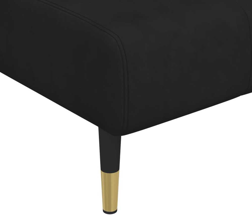 Sofa Poilsio gultas, juodos spalvos, aksomas