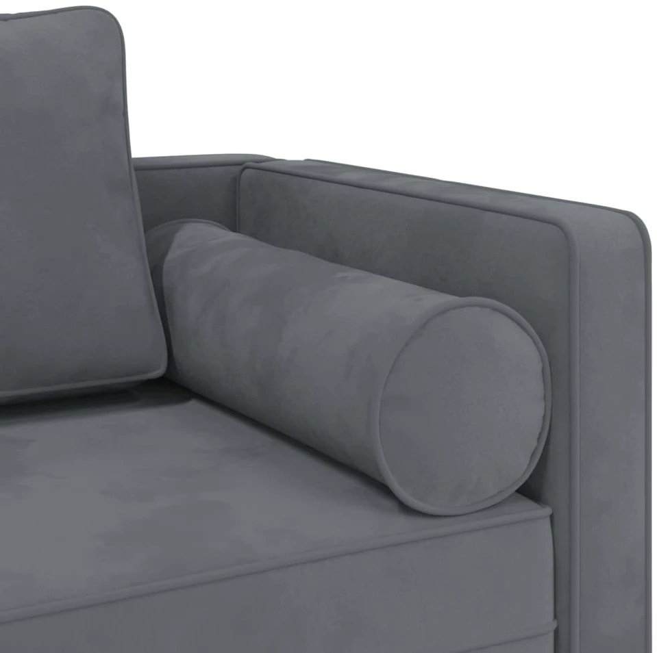 Sofa Poilsio gultas su pagalvėlėmis, tamsiai pilkas, aksomas