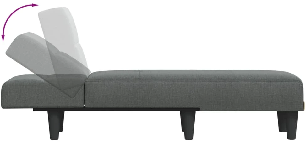 Sofa Poilsio gultas, tamsiai pilkos spalvos, audinys