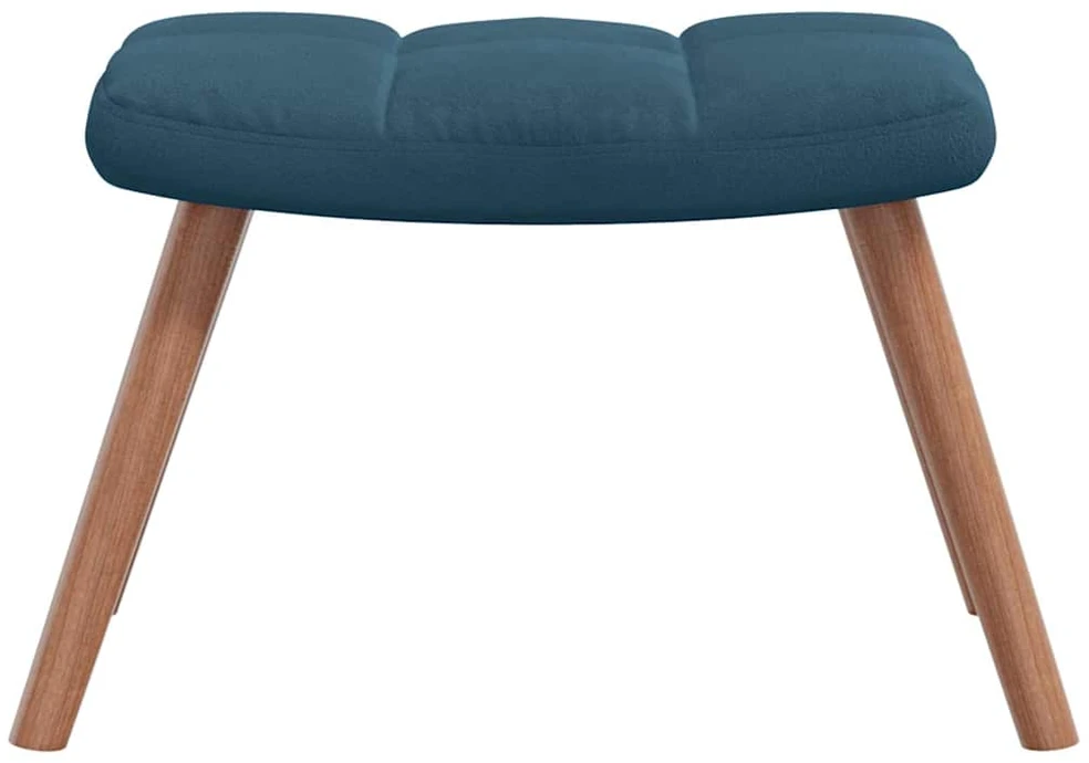 Fotelis Poilsio kėdė su pakoja, mėlynos spalvos, aksomas