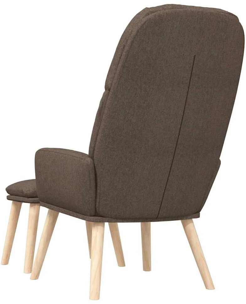 Fotelis Poilsio kėdė su taburete, taupe spalvos, audinys