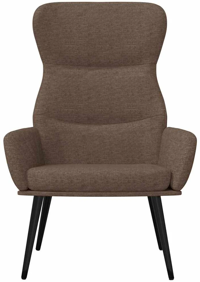 Fotelis Poilsio kėdė su taburete, taupe spalvos, audinys