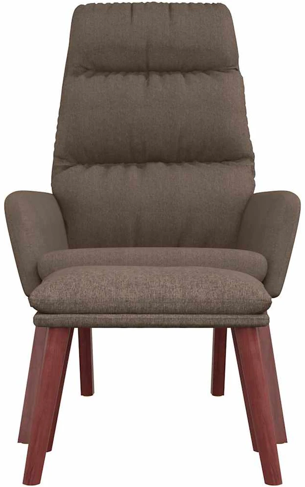 Fotelis Poilsio kėdė su taburete, taupe spalvos, audinys