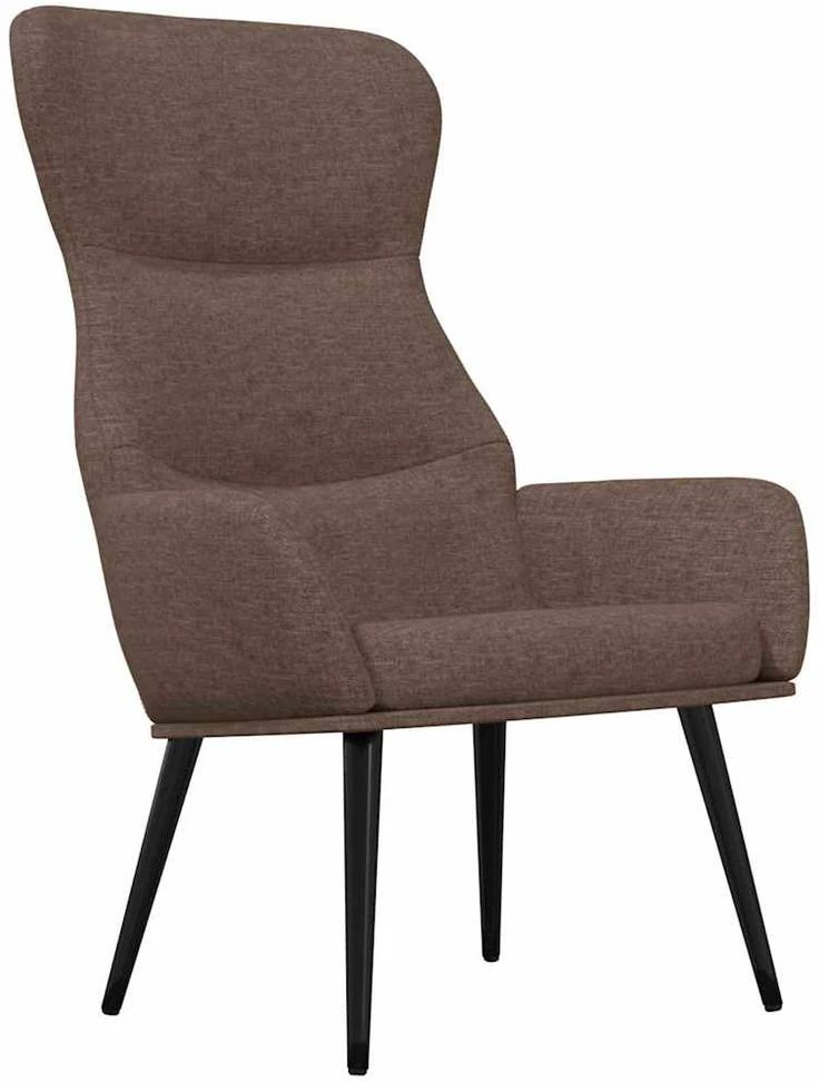 Fotelis Poilsio kėdė su taburete, taupe spalvos, audinys