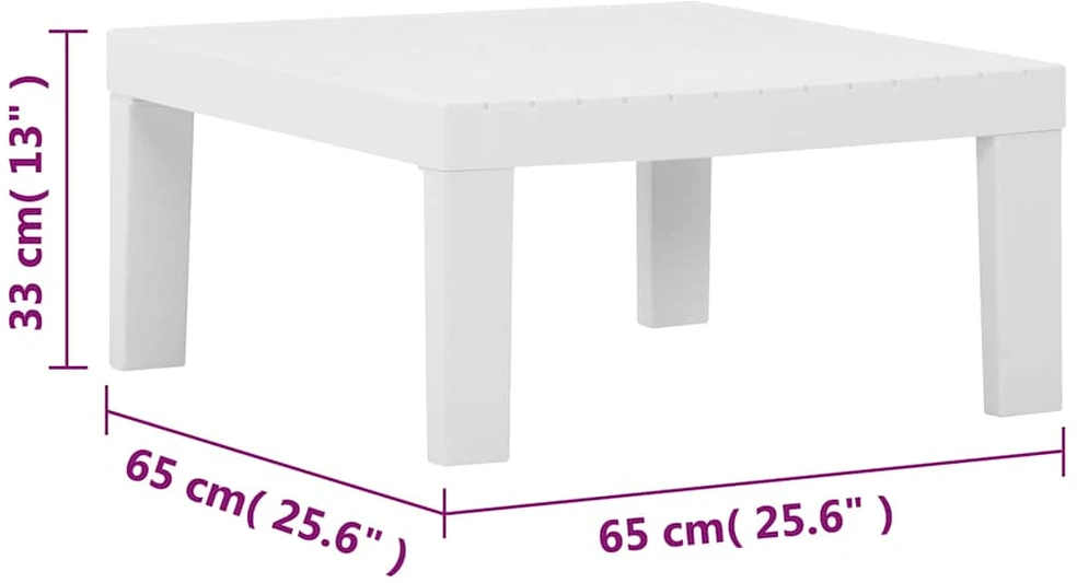 Lauko baldų komplektas Poilsio komplektas su pagalvėlėmis, 4 dalių, baltas, plastikas
