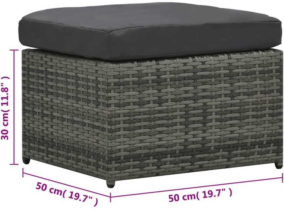 Lauko baldų komplektas Poilsio komplektas su pagalvėmis, 4 dalių, antracito, ratanas