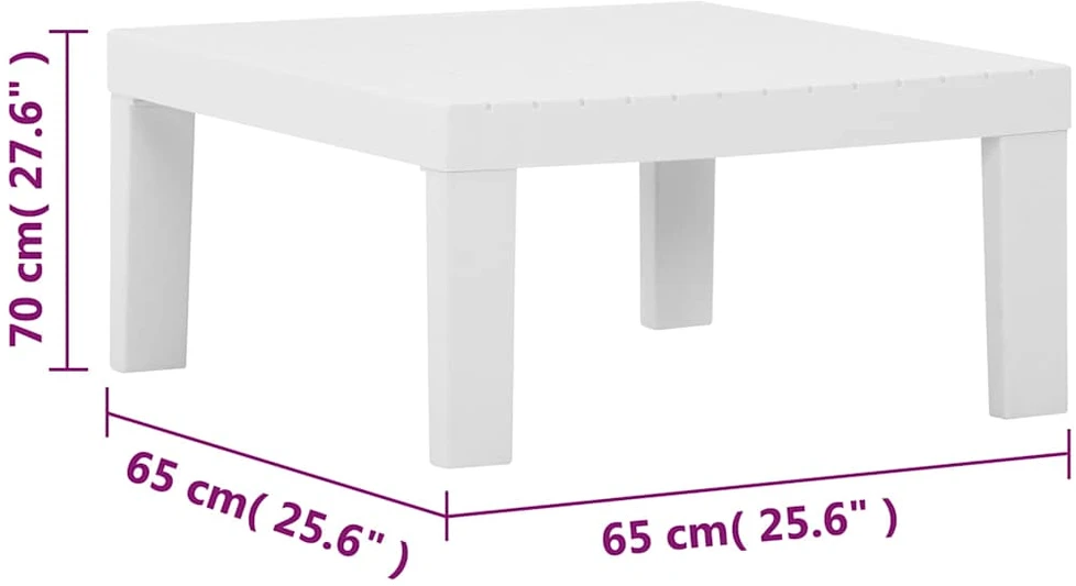 Lauko baldų komplektas Poilsio komplektas su pagalvėmis, 4 dalių, baltas, plastikas