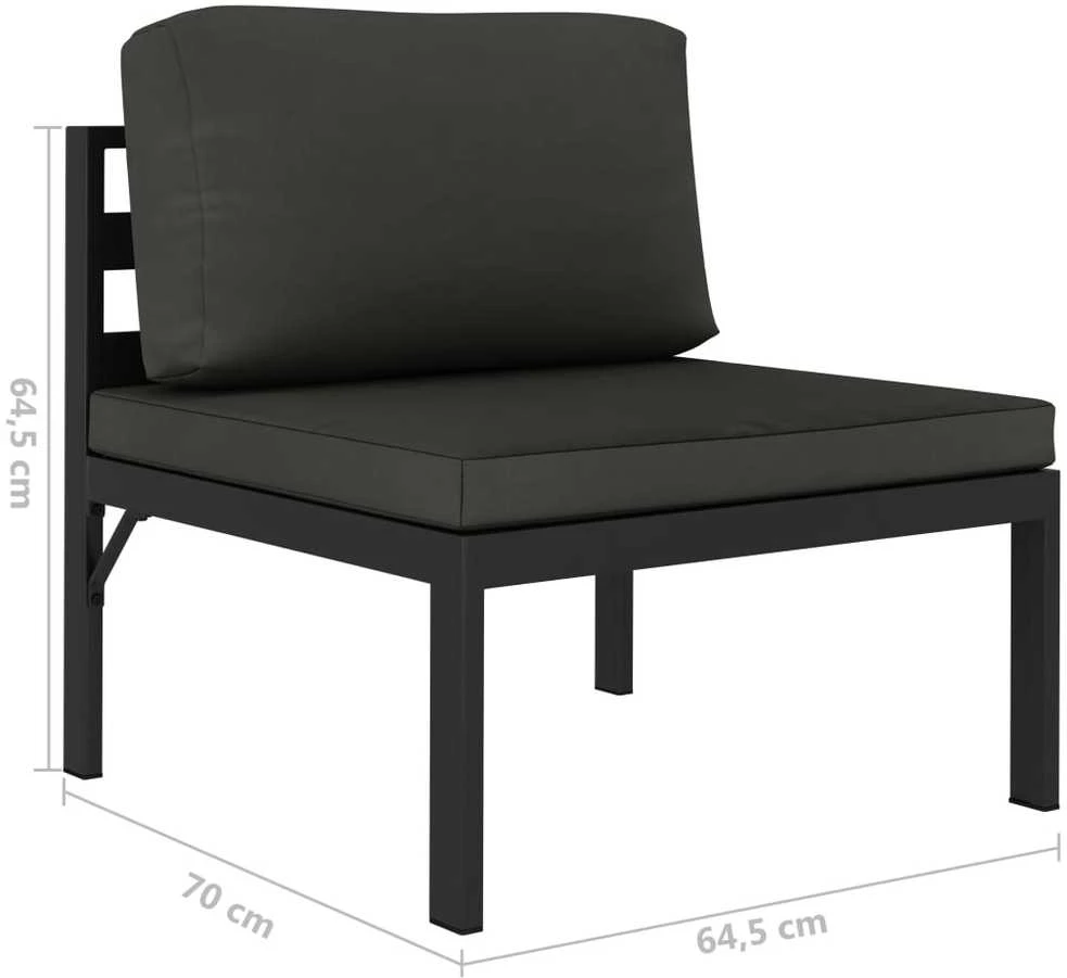 Lauko baldų komplektas Poilsio komplektas su pagalvėmis, 4 dalių, antracito, aliuminis