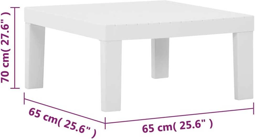 Lauko baldų komplektas Poilsio komplektas su pagalvėmis, 4 dalių, baltas, plastikas