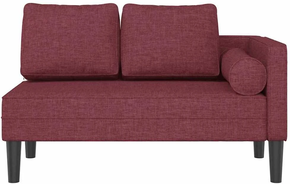 Poilsio sofa su ilga pagalve, raudonojo vyno spalvos, audinys