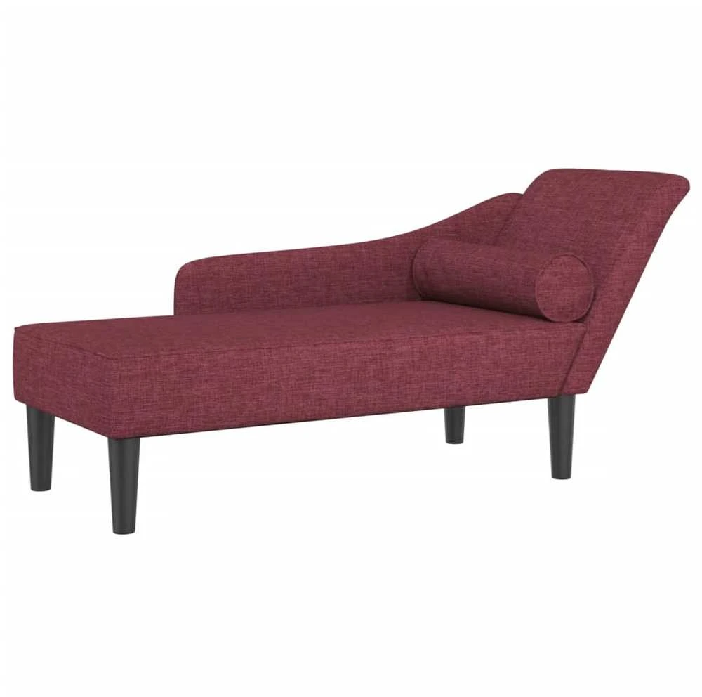 Poilsio sofa su ilga pagalve, raudonojo vyno spalvos, audinys