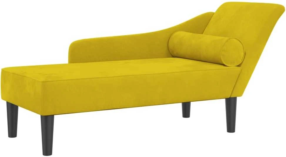 Poilsio sofa su pagalvėlėmis, geltonos spalvos, aksomas