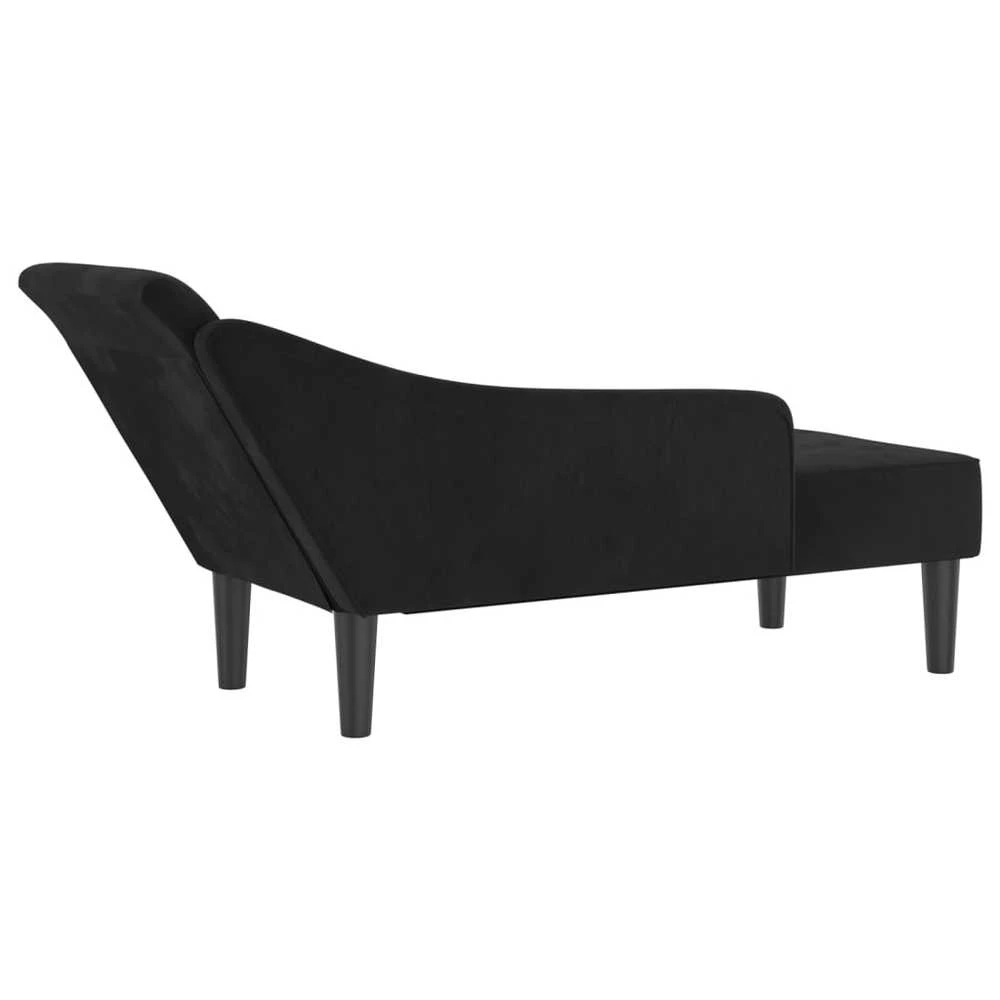 Poilsio sofa su pagalvėlėmis, juodos spalvos, aksomas