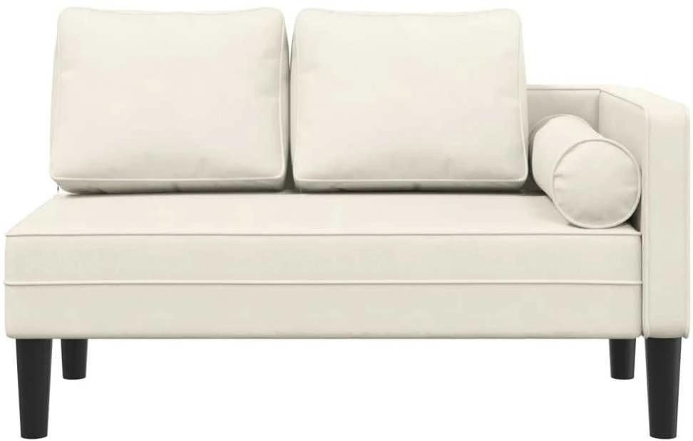 Poilsio sofa su pagalvėlėmis, kreminės spalvos, aksomas