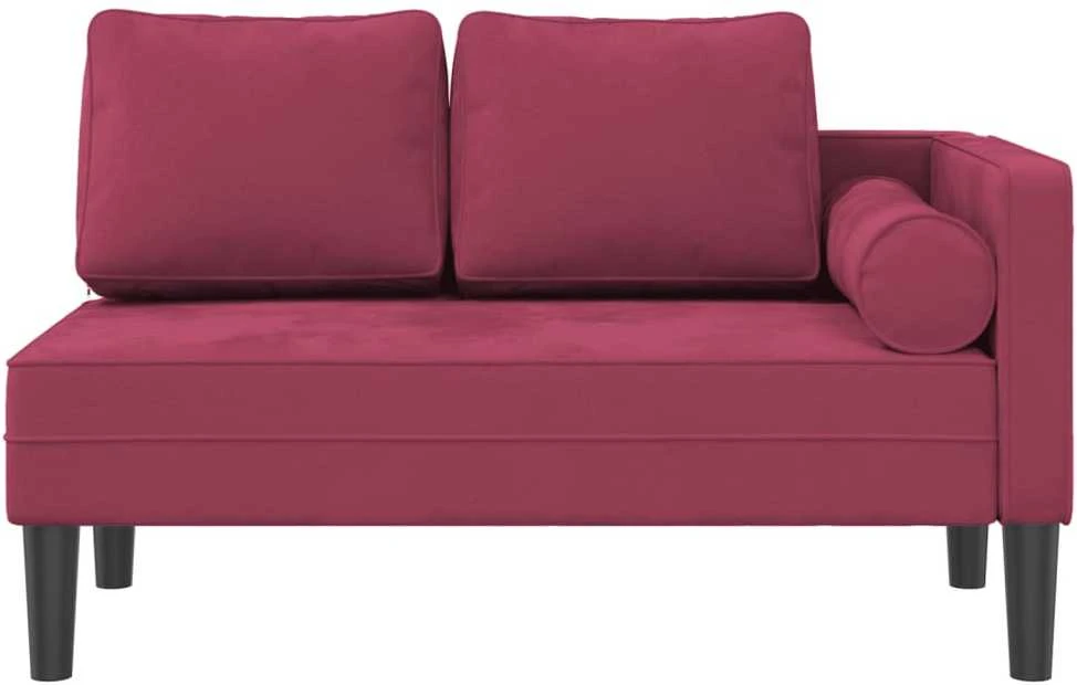Poilsio sofa su pagalvėlėmis, raudonojo vyno spalvos, aksomas