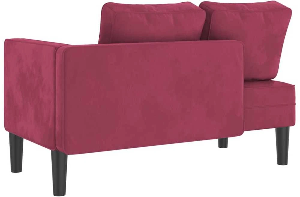 Poilsio sofa su pagalvėlėmis, raudonojo vyno spalvos, aksomas