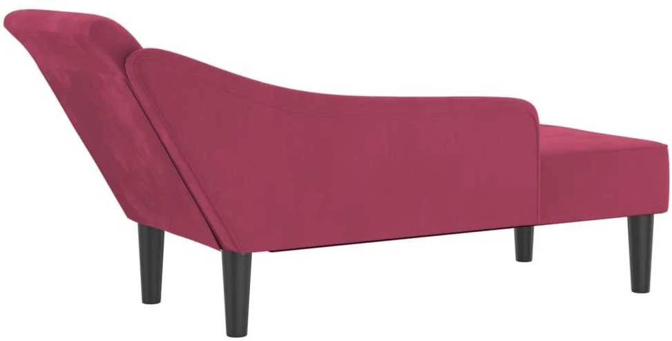 Poilsio sofa su pagalvėlėmis, raudonojo vyno spalvos, aksomas