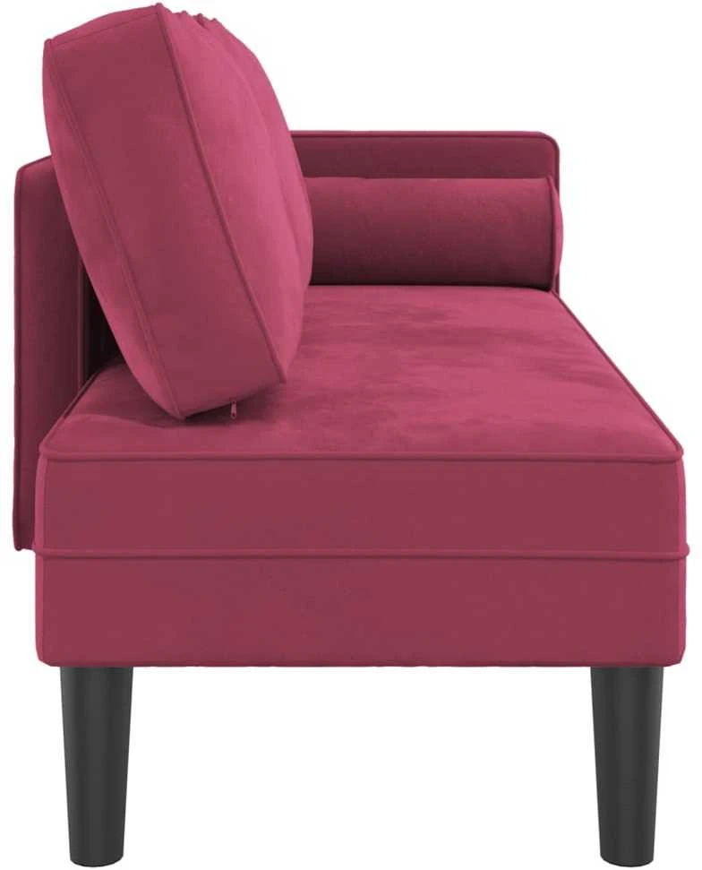 Poilsio sofa su pagalvėlėmis, raudonojo vyno spalvos, aksomas
