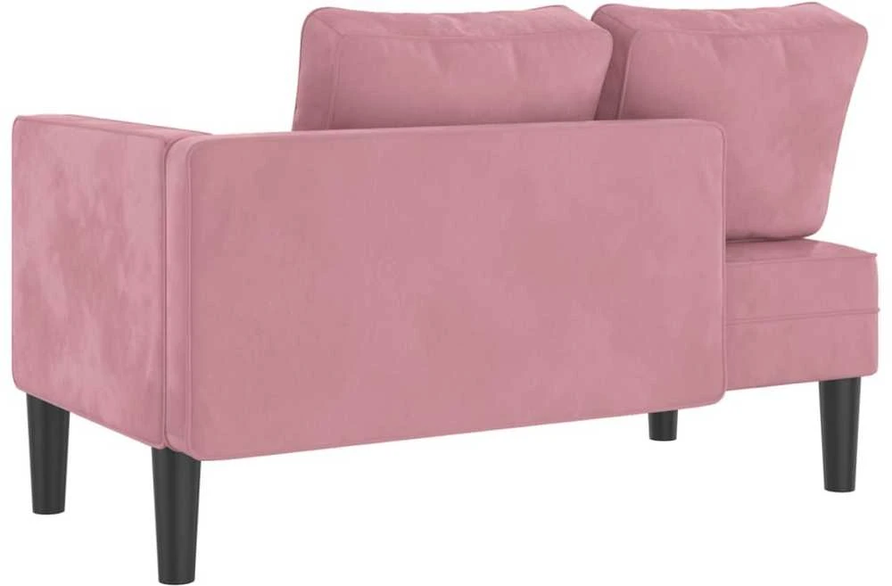 Poilsio sofa su pagalvėlėmis, rožinės spalvos, aksomas