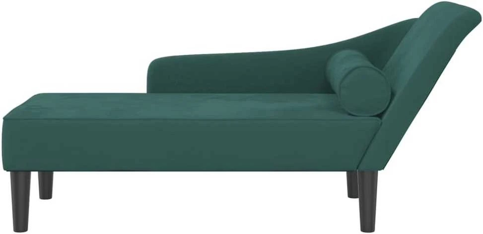 Poilsio sofa su pagalvėlėmis, tamsiai žalios spalvos, aksomas