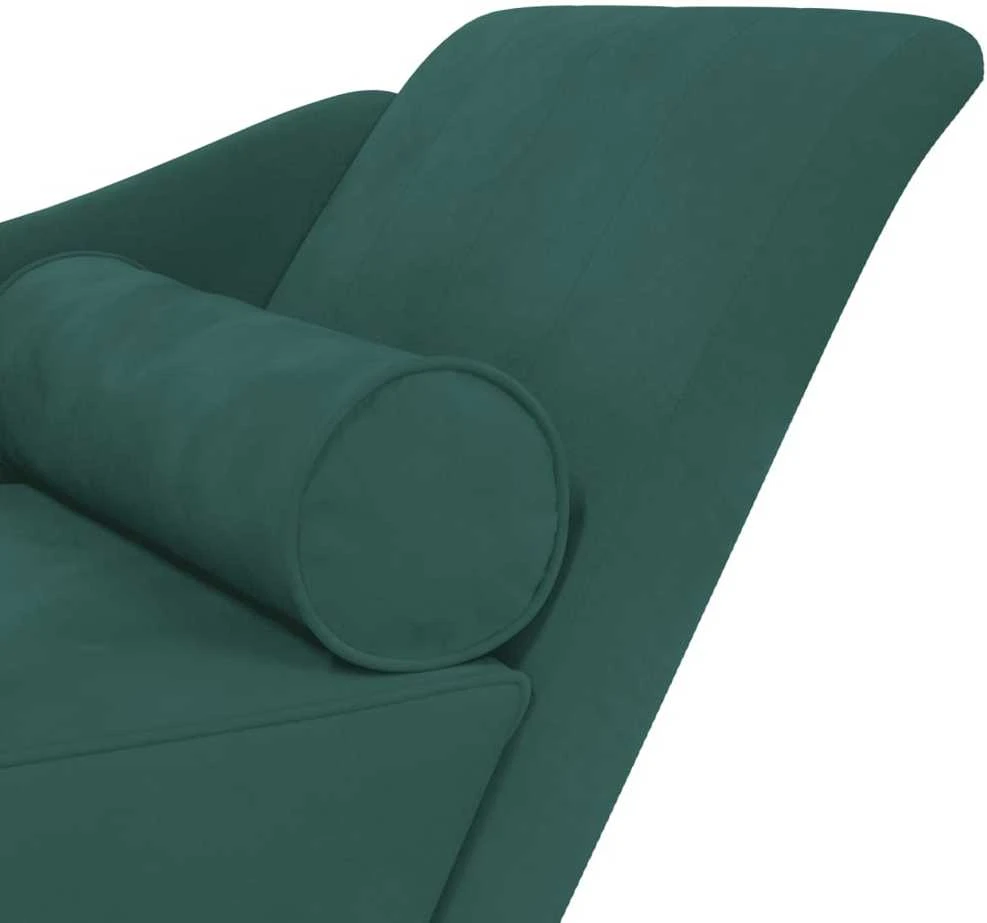 Poilsio sofa su pagalvėlėmis, tamsiai žalios spalvos, aksomas
