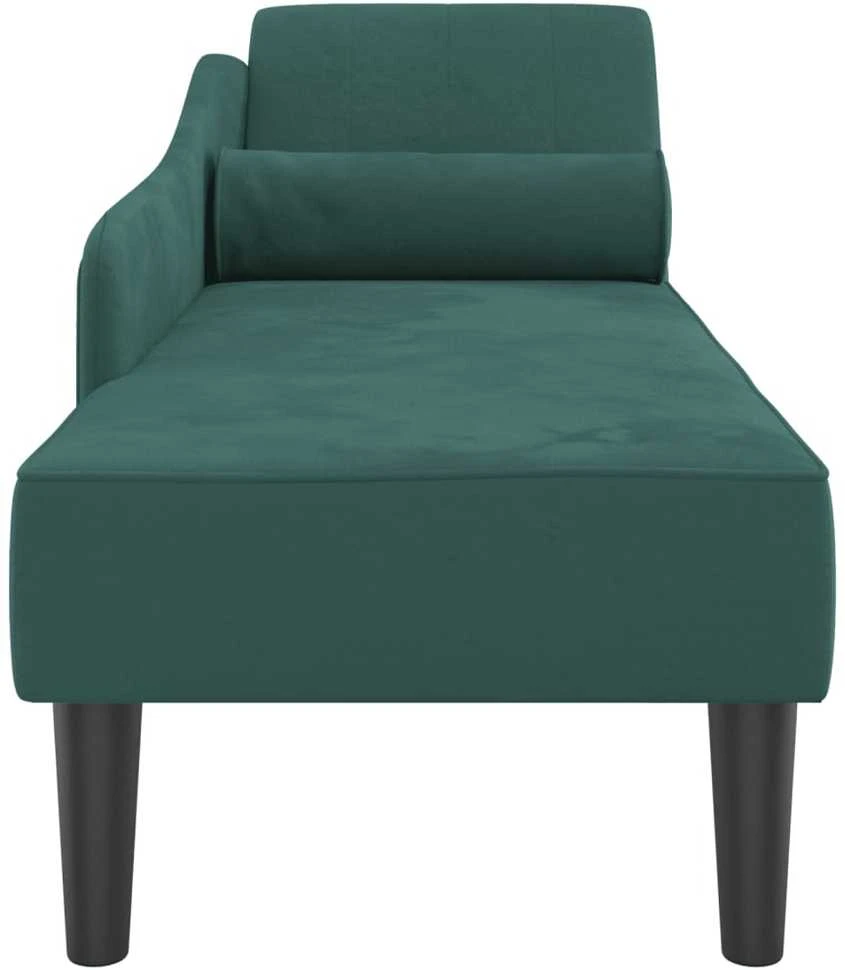 Poilsio sofa su pagalvėlėmis, tamsiai žalios spalvos, aksomas