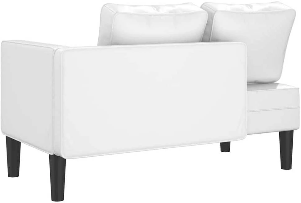 Poilsio sofa su pagalvėmis, balta, dirbtinė oda