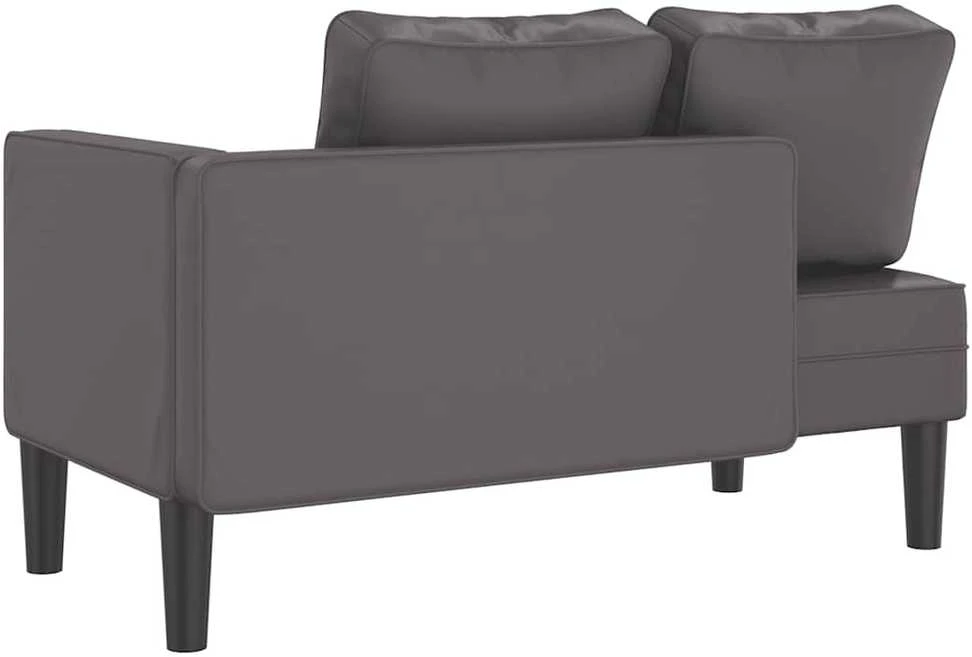 Poilsio sofa su pagalvėmis, pilka, dirbtinė oda