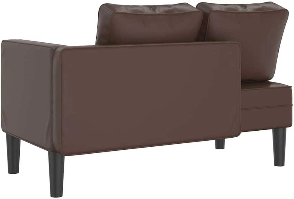 Poilsio sofa su pagalvėmis, ruda, dirbtinė oda