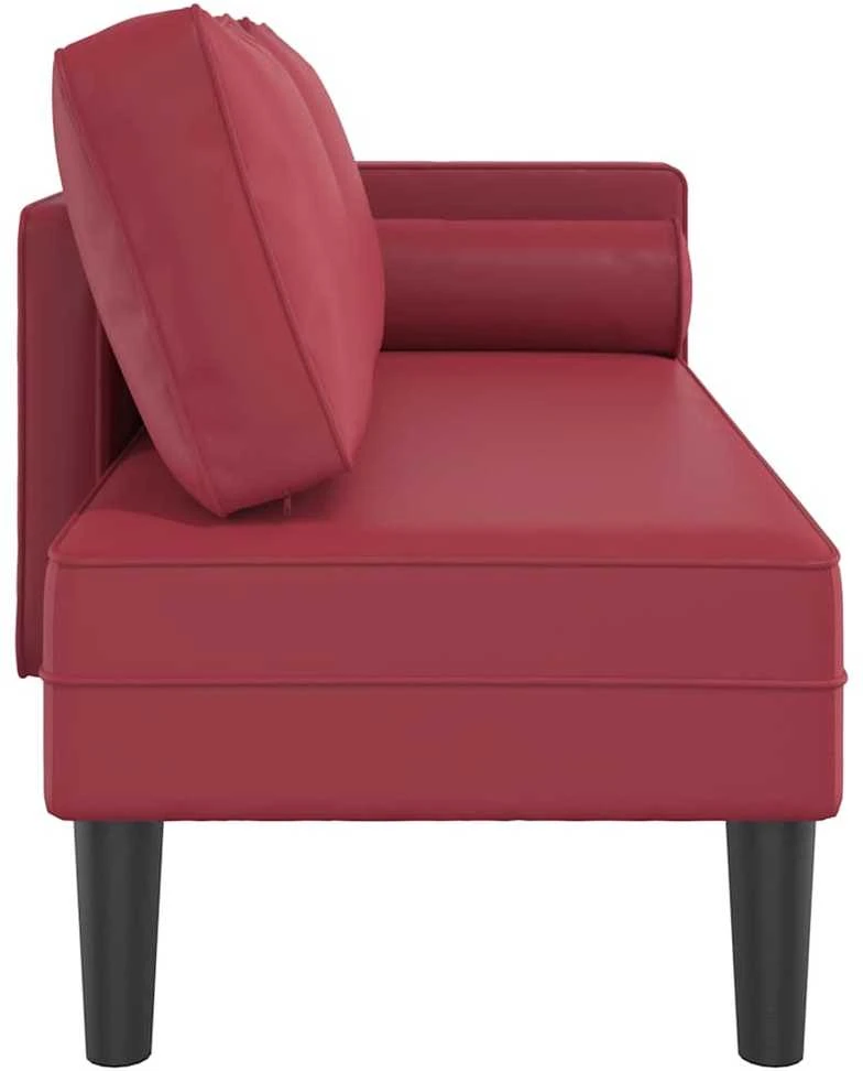 Poilsio sofa su pagalvėmis, vyno, dirbtinė oda