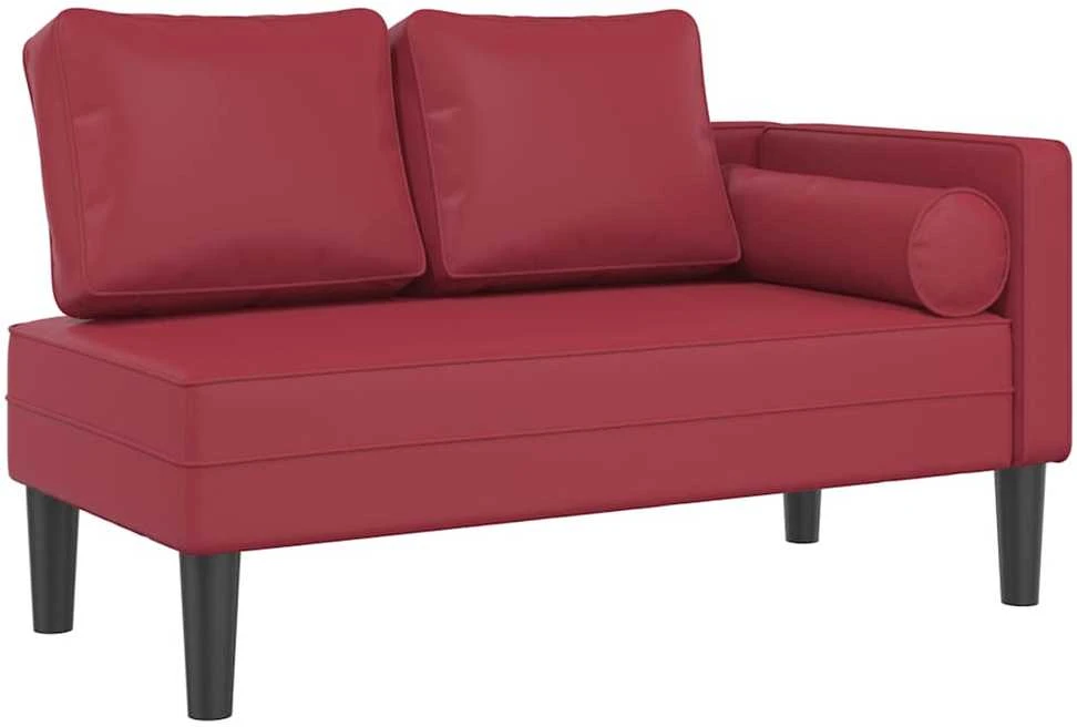 Poilsio sofa su pagalvėmis, vyno, dirbtinė oda