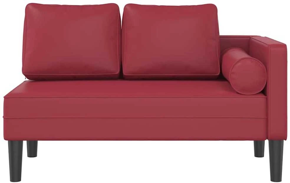Poilsio sofa su pagalvėmis, vyno, dirbtinė oda