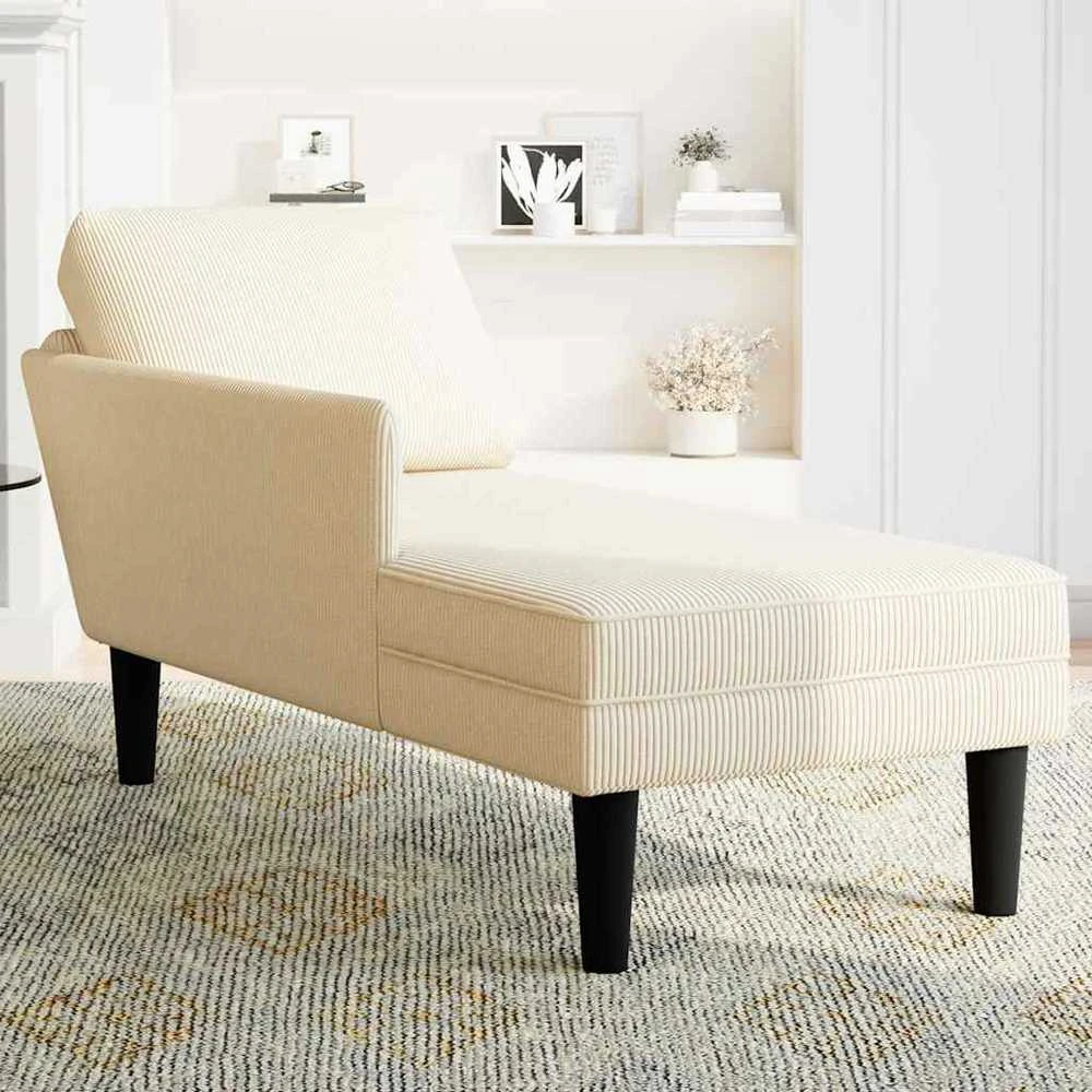 Poilsio sofa su pagalvės kreminiu velveto audinys