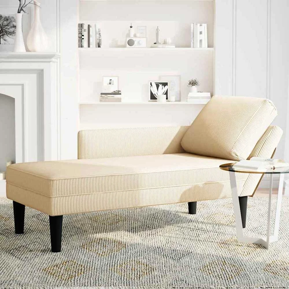 Poilsio sofa su pagalvės kreminiu velveto audinys