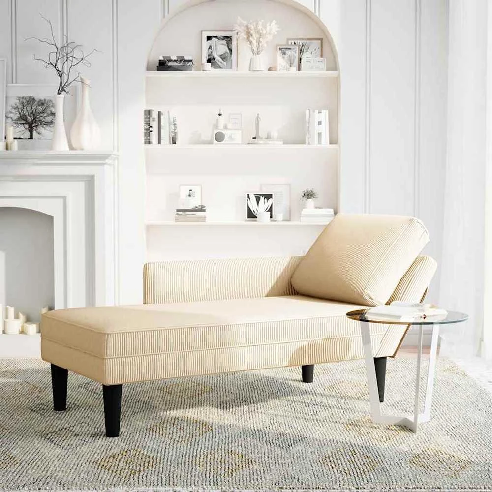 Poilsio sofa su pagalvės kreminiu velveto audinys