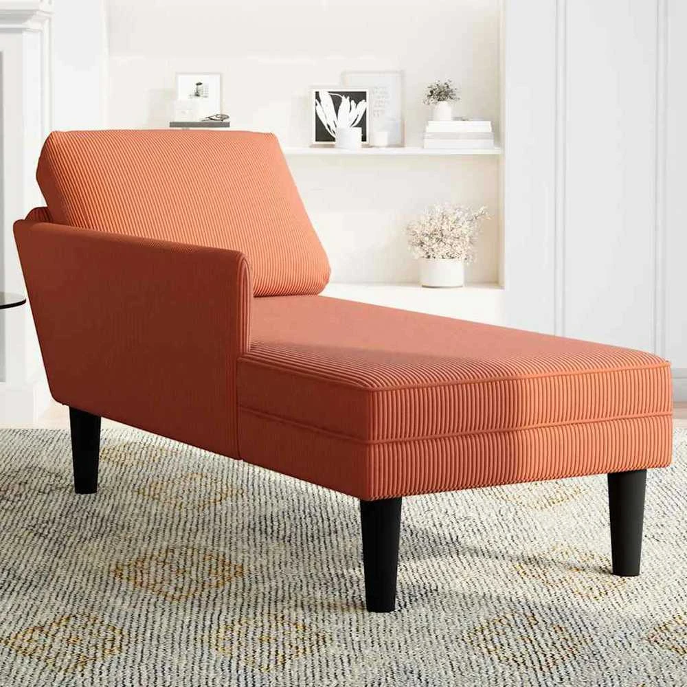 Fotelis Poilsio sofa su pagalvės raudonai oranžiniu velveto audinys