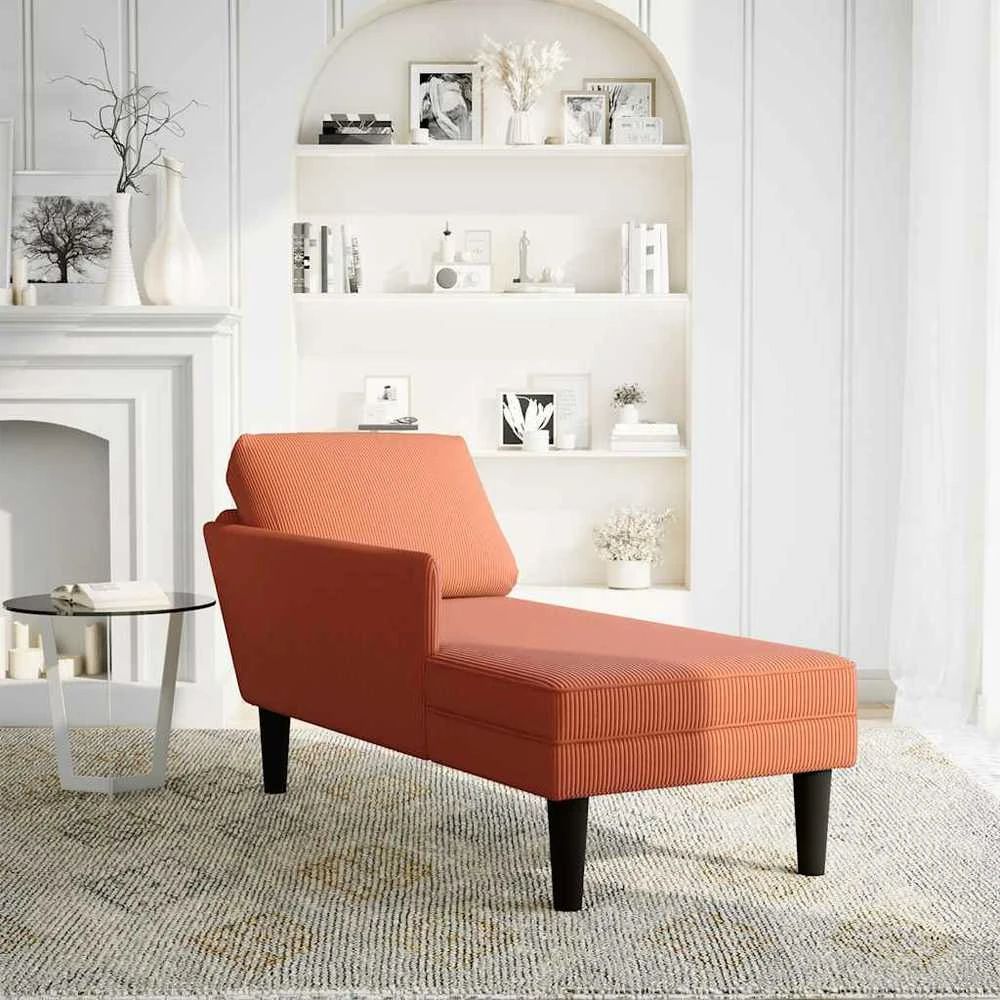 Fotelis Poilsio sofa su pagalvės raudonai oranžiniu velveto audinys
