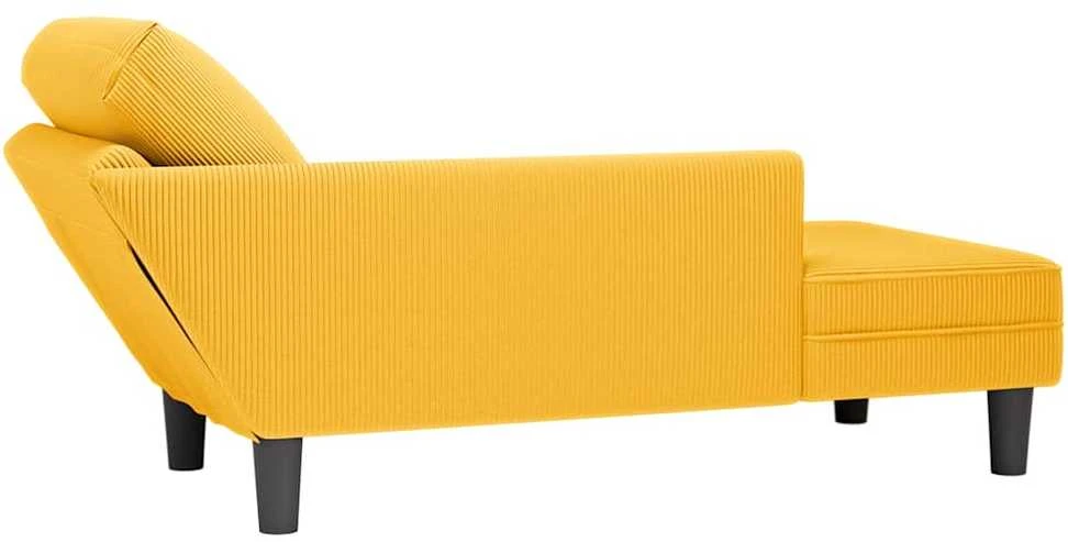 Poilsio sofa su pagalvės šviesiai geltonu velveto audinys